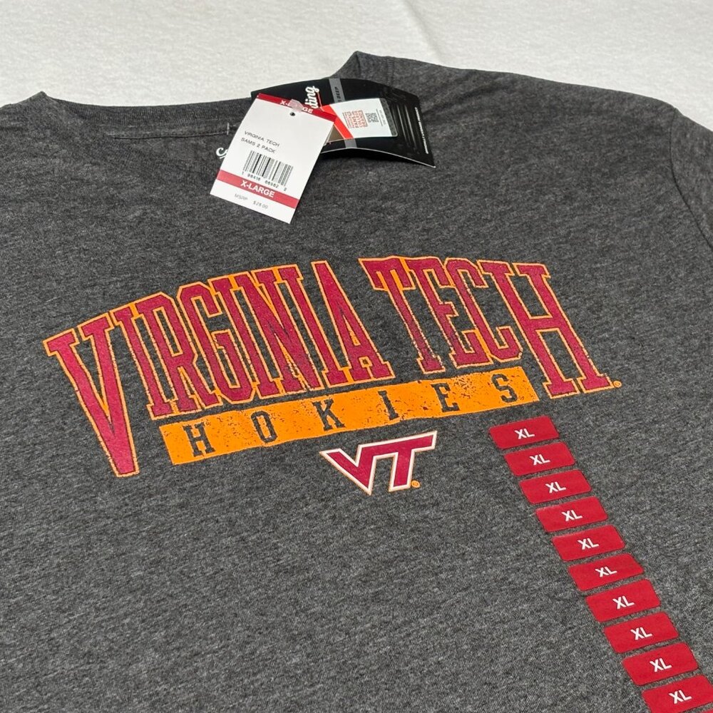 Captivating Virginia Tech Mens Graphic T-shirt Size XL Dark Heather Gray